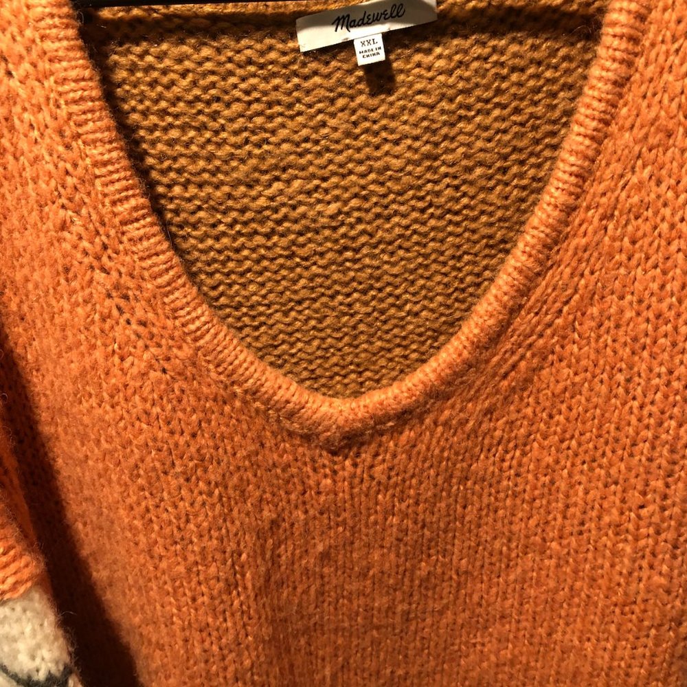 Madewell Colorblock and Striped Balloon Sleeve Sweater - Picture 3 of 3